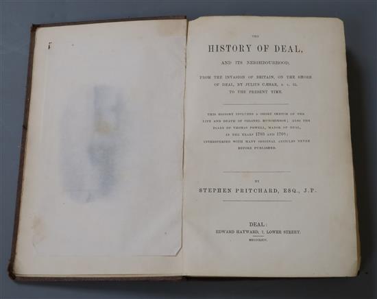 DEAL: Pritchard, Stephen - The History of Deal, 8vo, cloth, with frontis and folding plate - The Landing of Julius Caesar,